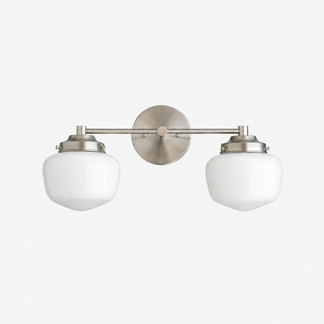 Opalume Glass Art Deco Vanity Light - Bathroom Wall Sconce with White Glass Shades