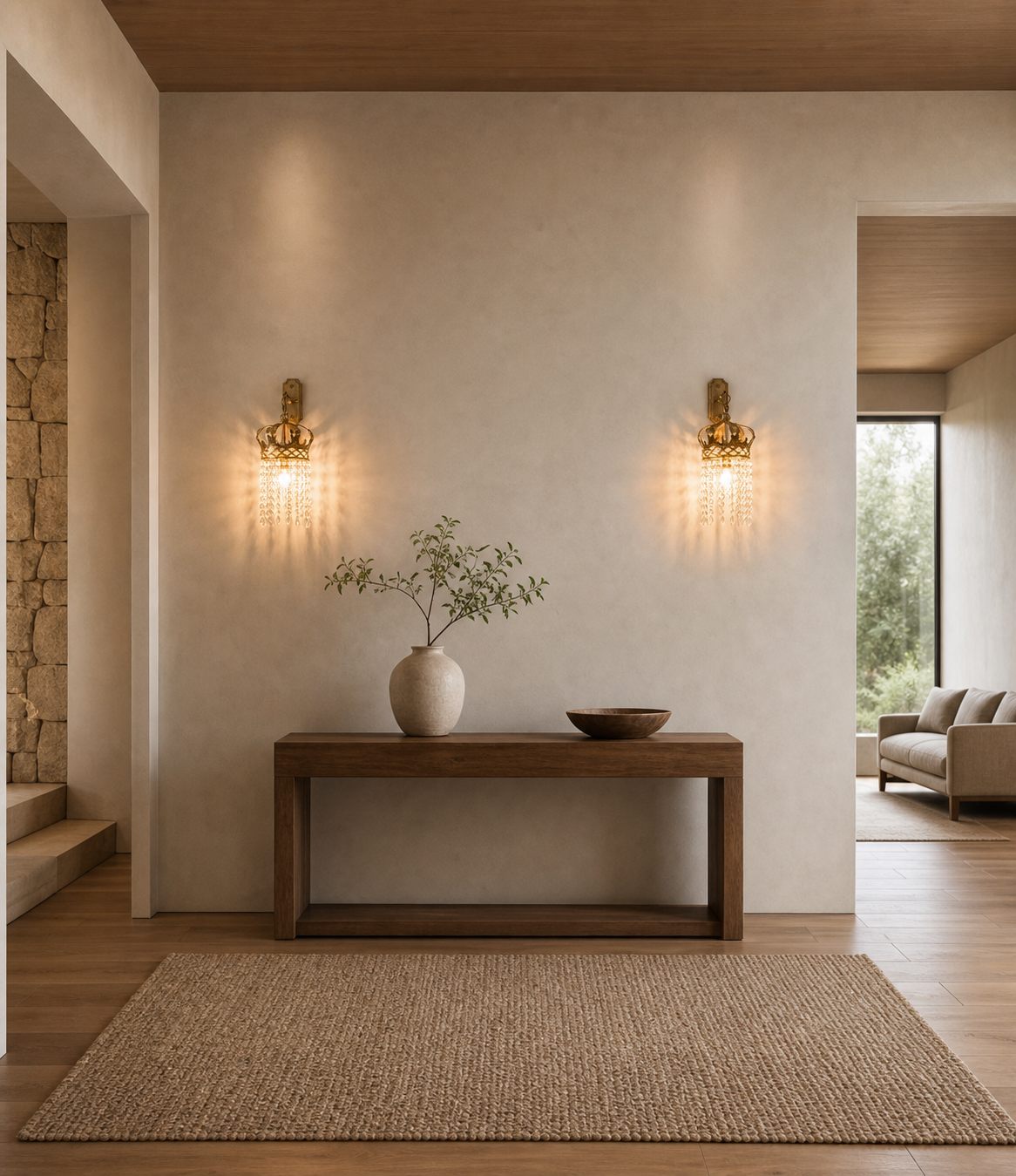 Timon Brass Crown Wall Lamp