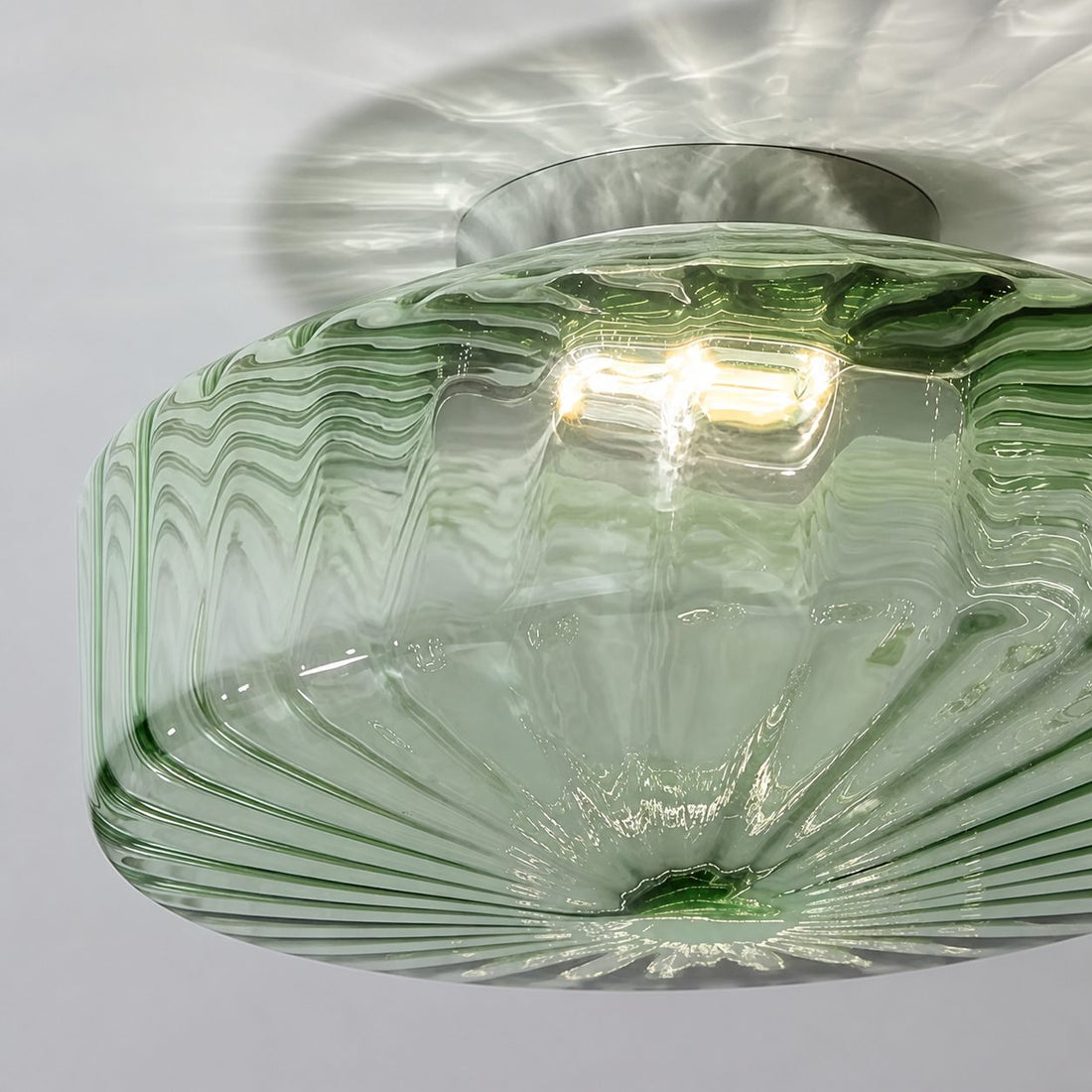 Ripplara Water Ripple Glass Ceiling Lamp with Vintage Style – Flush Mount Design for Bedroom