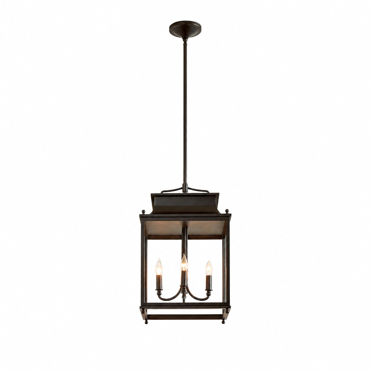 Yolvira Modern Outdoor Lantern Pendant - Metal Hanging Light for Exteriors