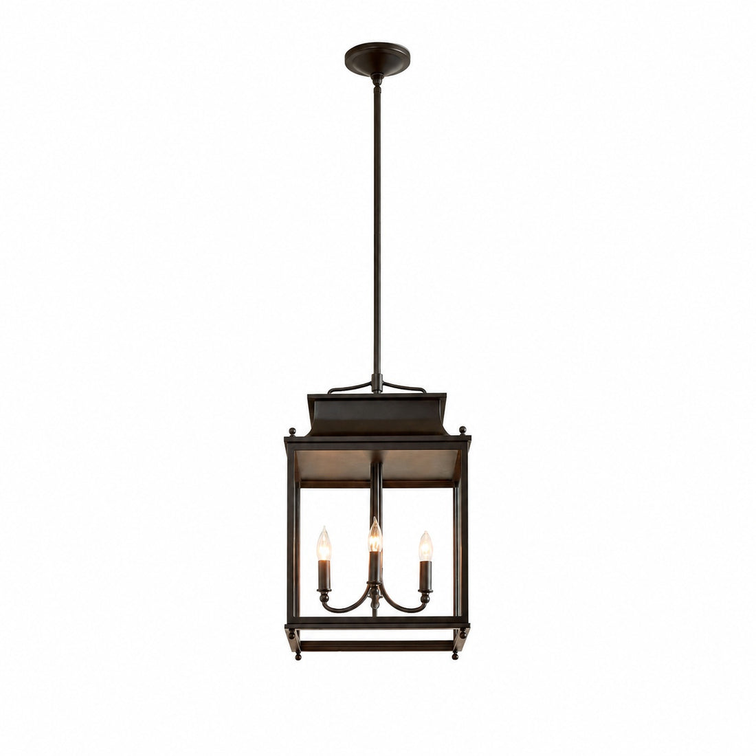 Yolvira Modern Outdoor Lantern Pendant - Metal Hanging Light for Exteriors