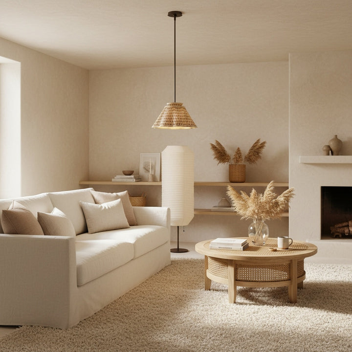 Florevian Modern Linen Pendant Lamp - Art-Inspired Statement Lighting for Dining Space