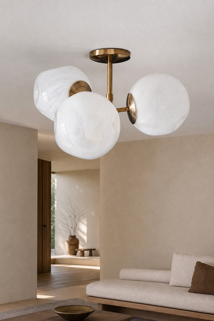 Pawrior Ball Flush Mount - Modern Glass Ceiling Light Fixture