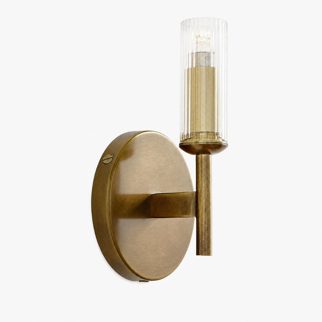 Bravira Ribbed Glass Wall Lamp - Tube Metal Light in Classic Finishes