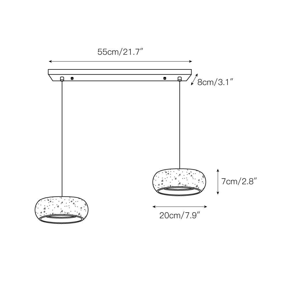 Travertine Drum Pendant Lamp