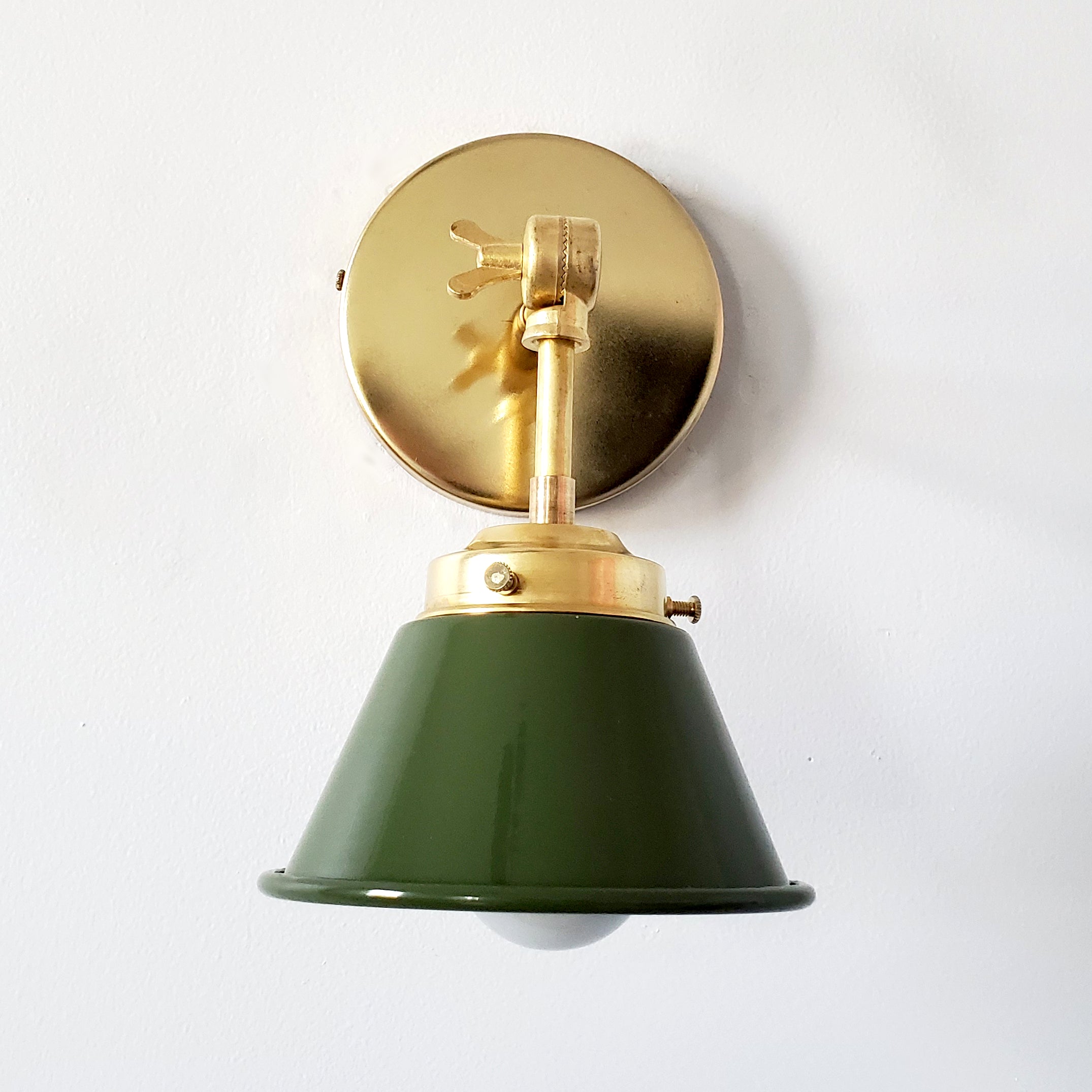 Modern Cone With Elegant Swivel Mechanism Brass Wall Lamp