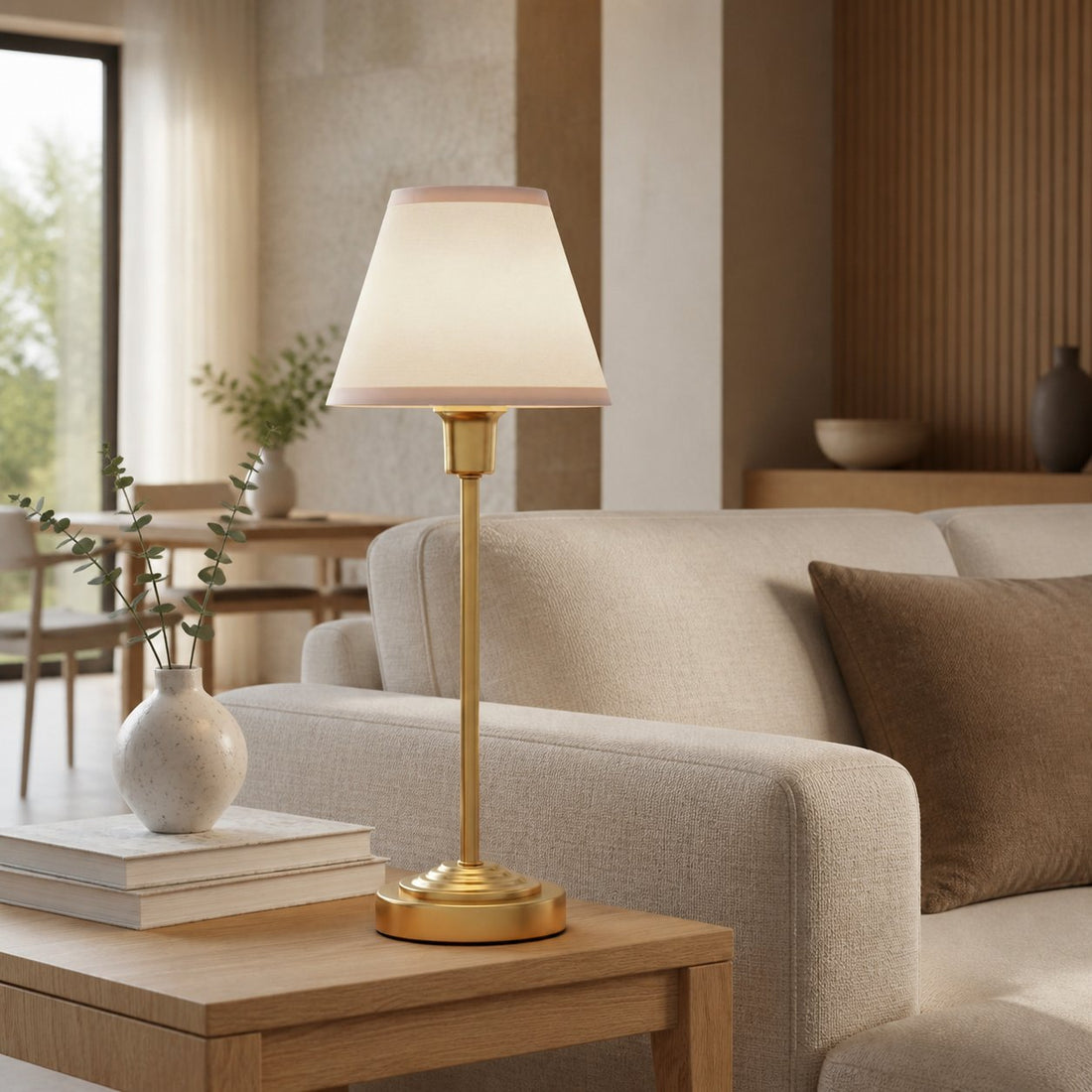 Bronzuno Textured Fabric Desk Lamp – Modern Metal Base Lighting for Offices or Lounges