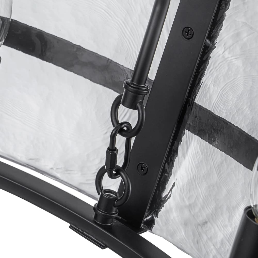 Modern Wide Drum Pendant Lamp – Clear Glass Chandelier For Living Room