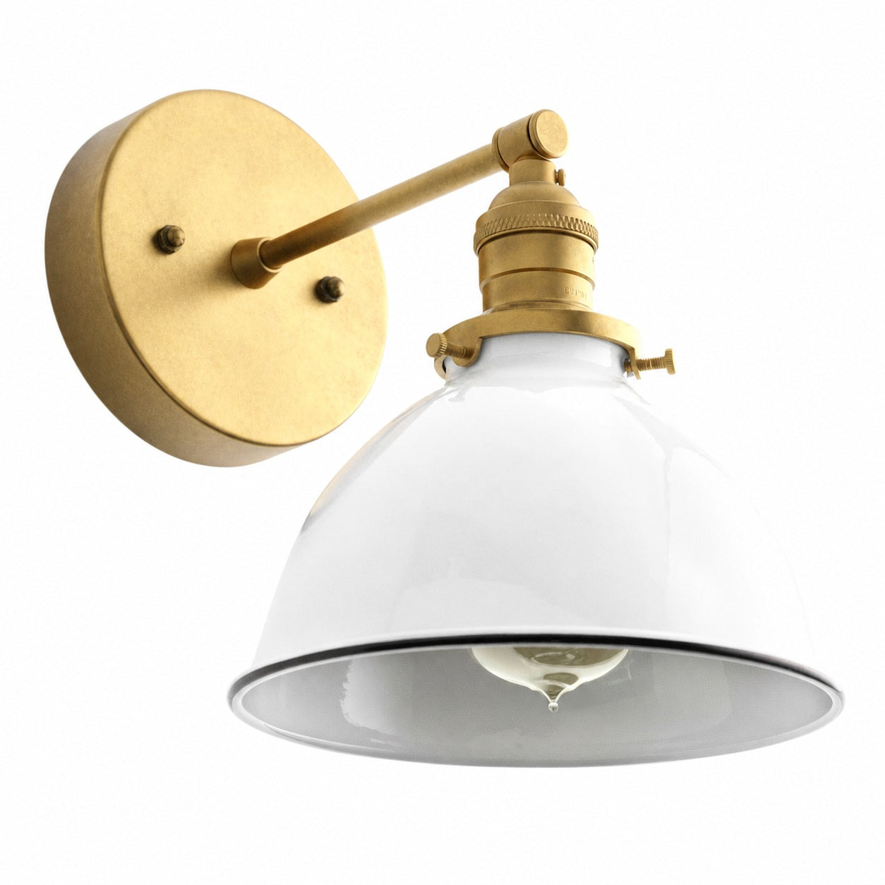 Conique Metal Wall Sconce - White Metal Shade - Industrial Modern Lighting