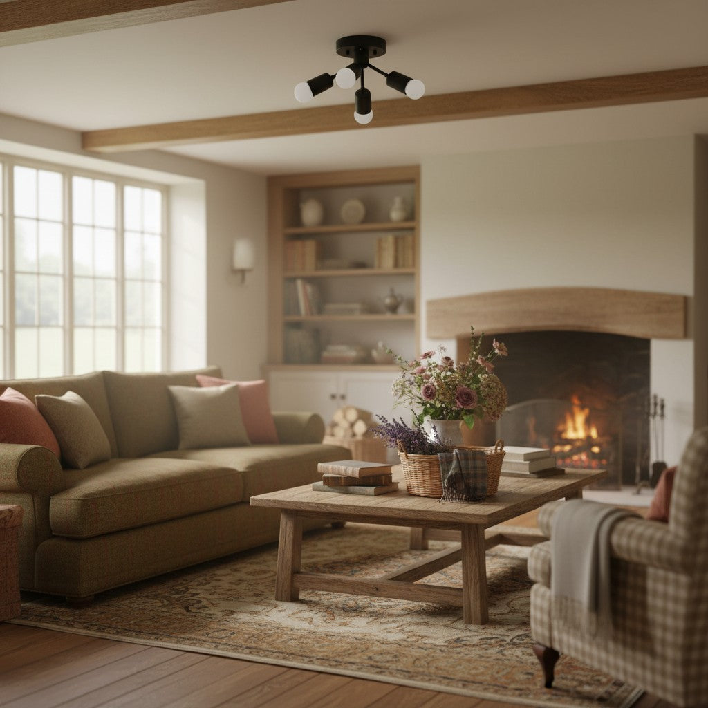 Lumen Art Deco Inspired Ceiling Lamp – Elegant Minimalist Flush Mount for Home Interiors