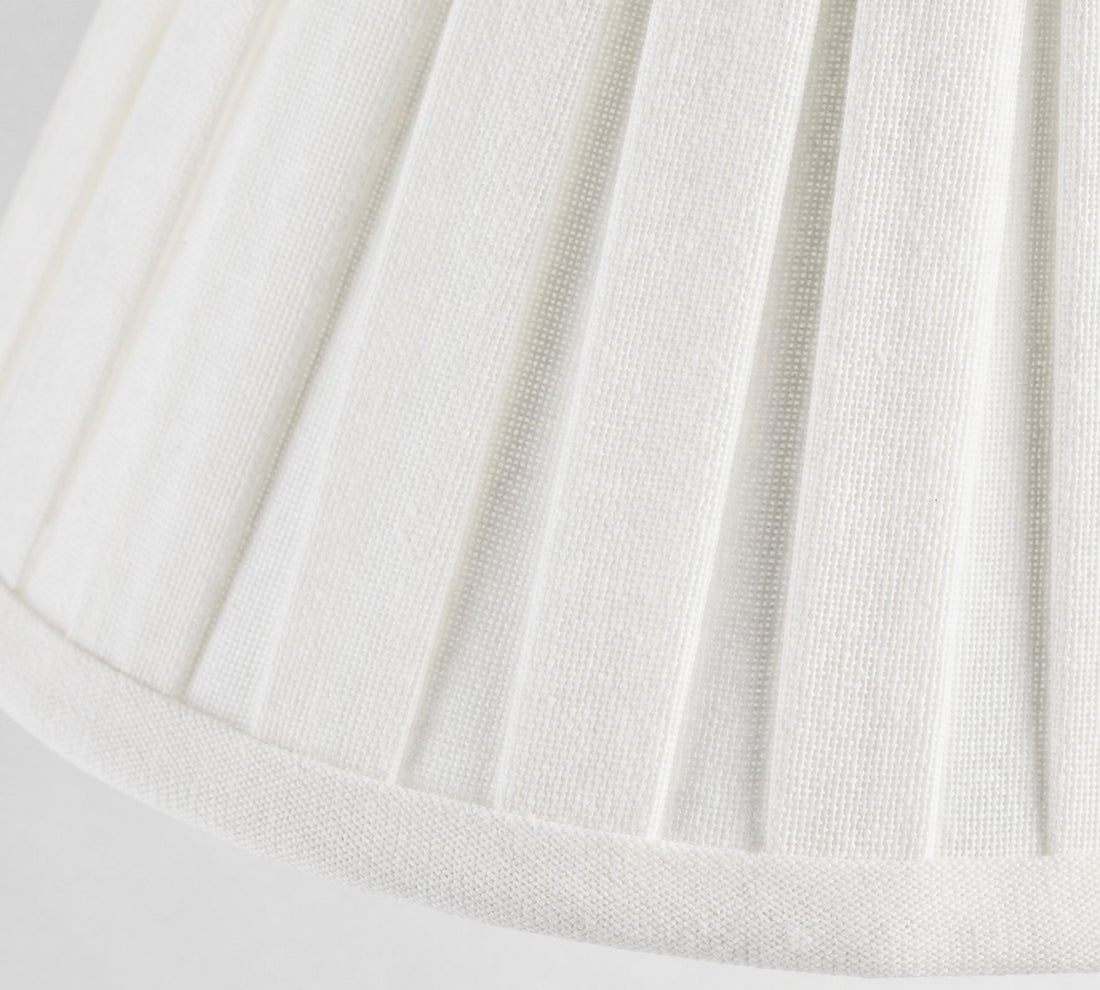 Luvora Brass Table Lamp - Textured Pleated Shade Light in Farmhouse Style