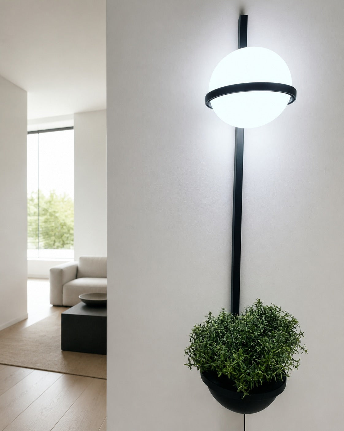 Globe Shade Minimalist Wall Lamp for Indoor and Outdoor Spaces