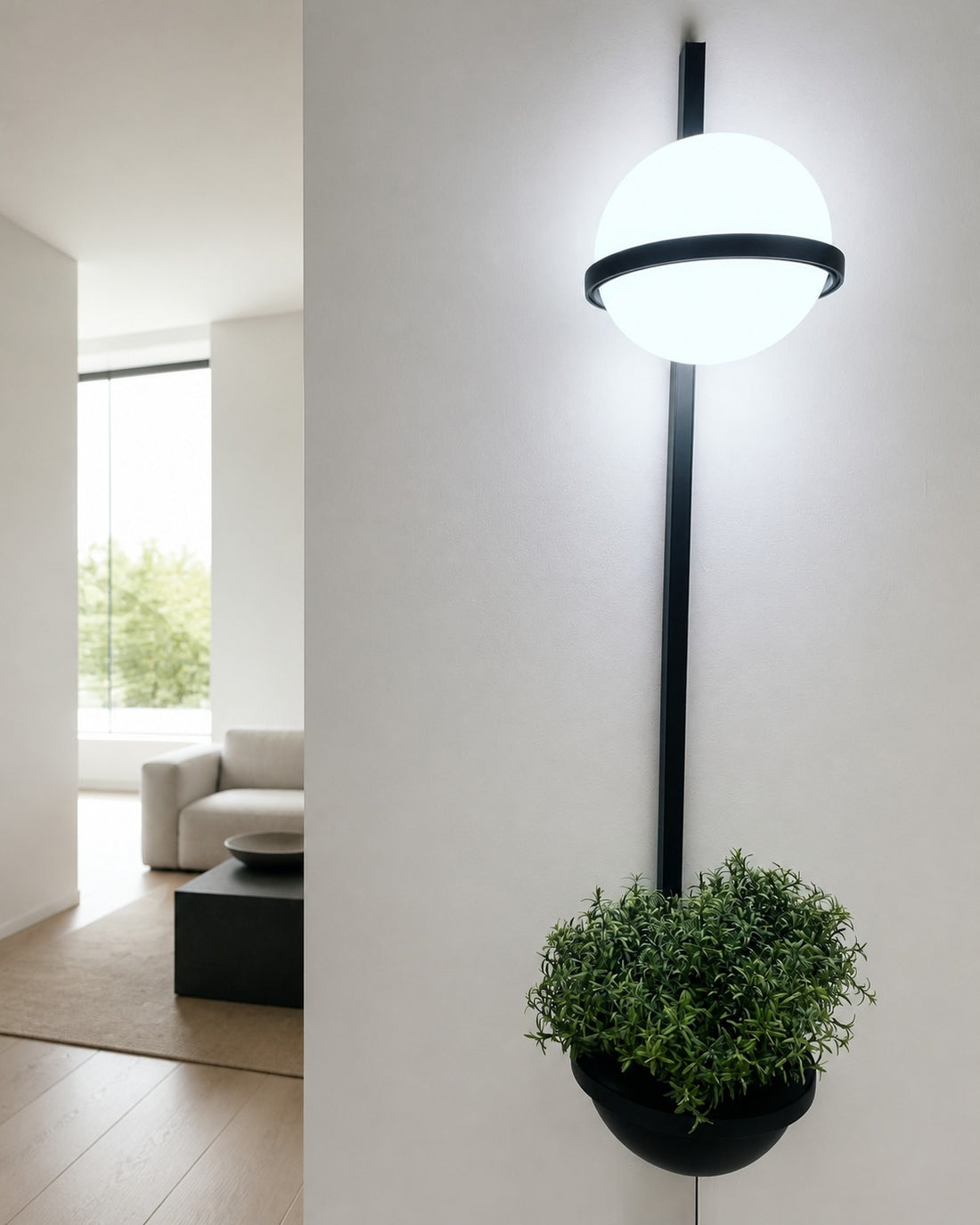 Globe Shade Minimalist Wall Lamp for Indoor and Outdoor Spaces