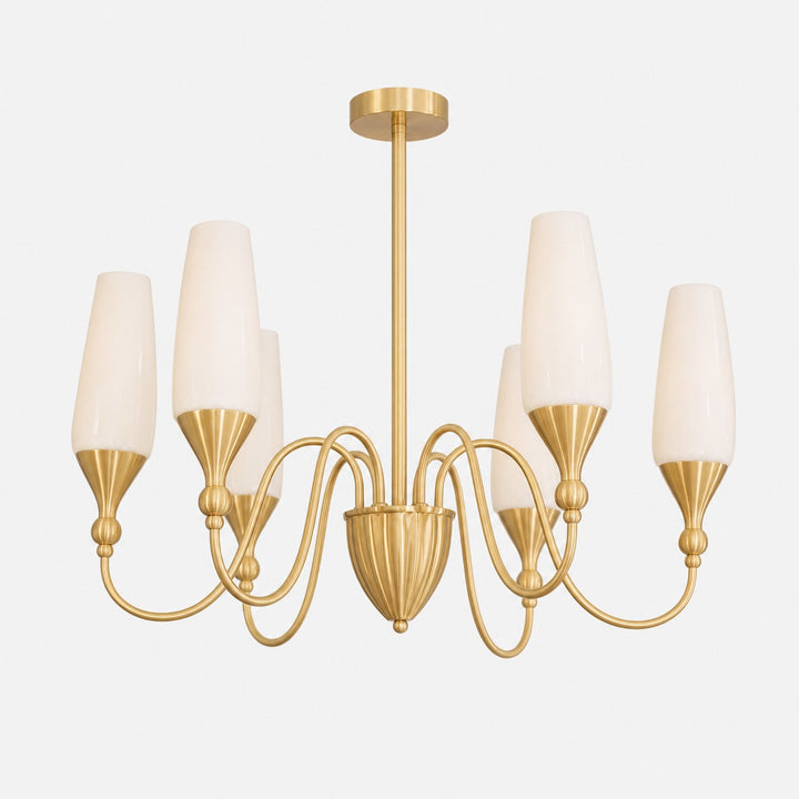 French Copper and Glass Chandelier for Dining Room