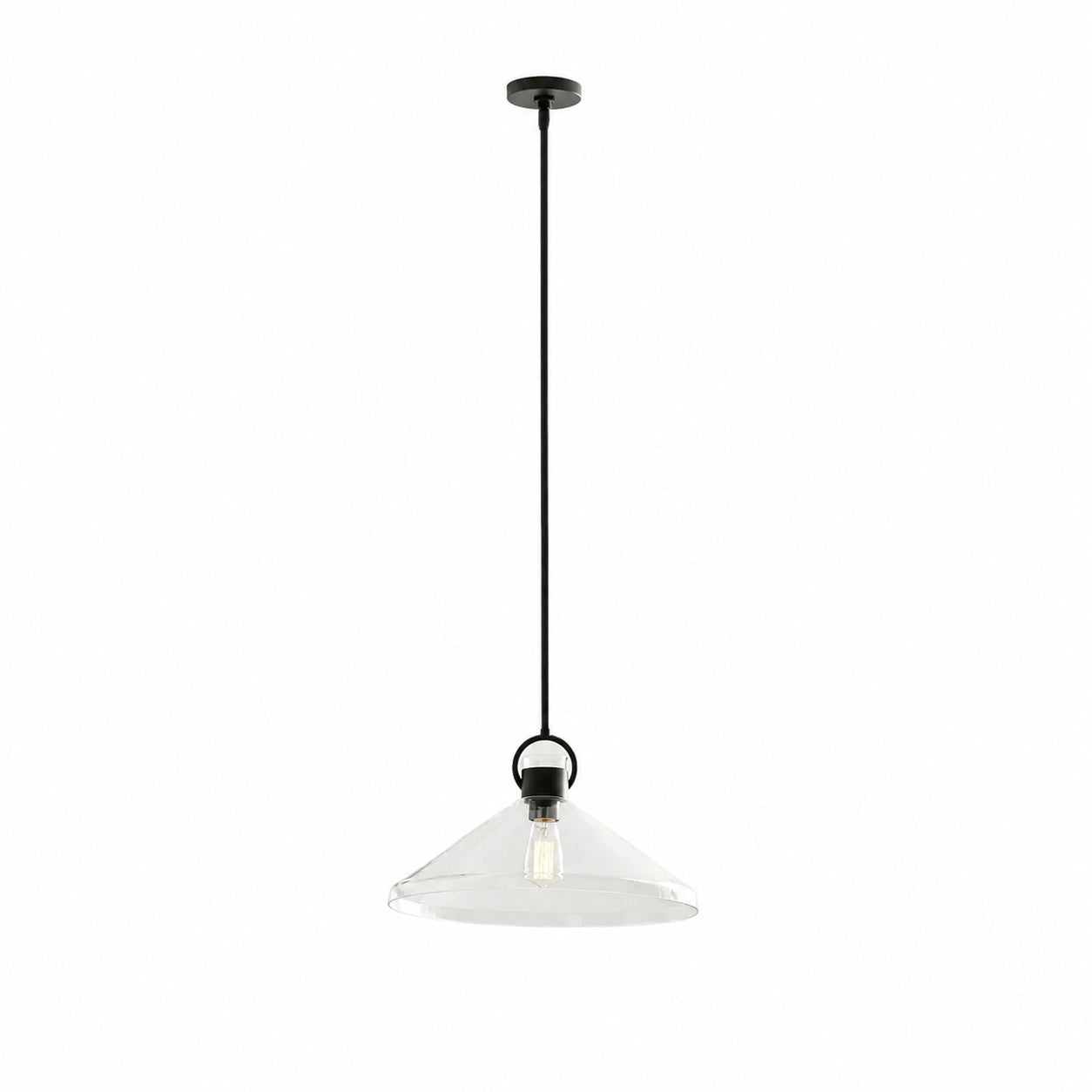 Lirra Clear Glass Industrial Pendant Light - Perfect for Kitchen Island & Dining Room
