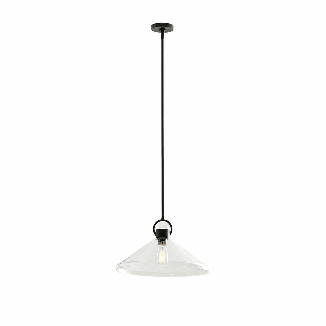 Lirra Clear Glass Industrial Pendant Light - Perfect for Kitchen Island & Dining Room