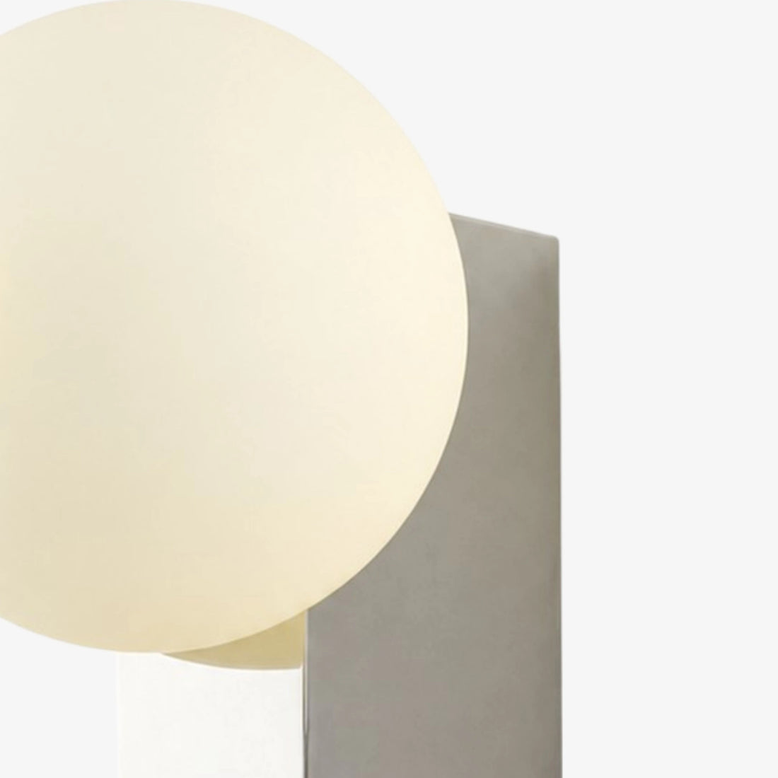 Chrome folded backplate and opal globe detail