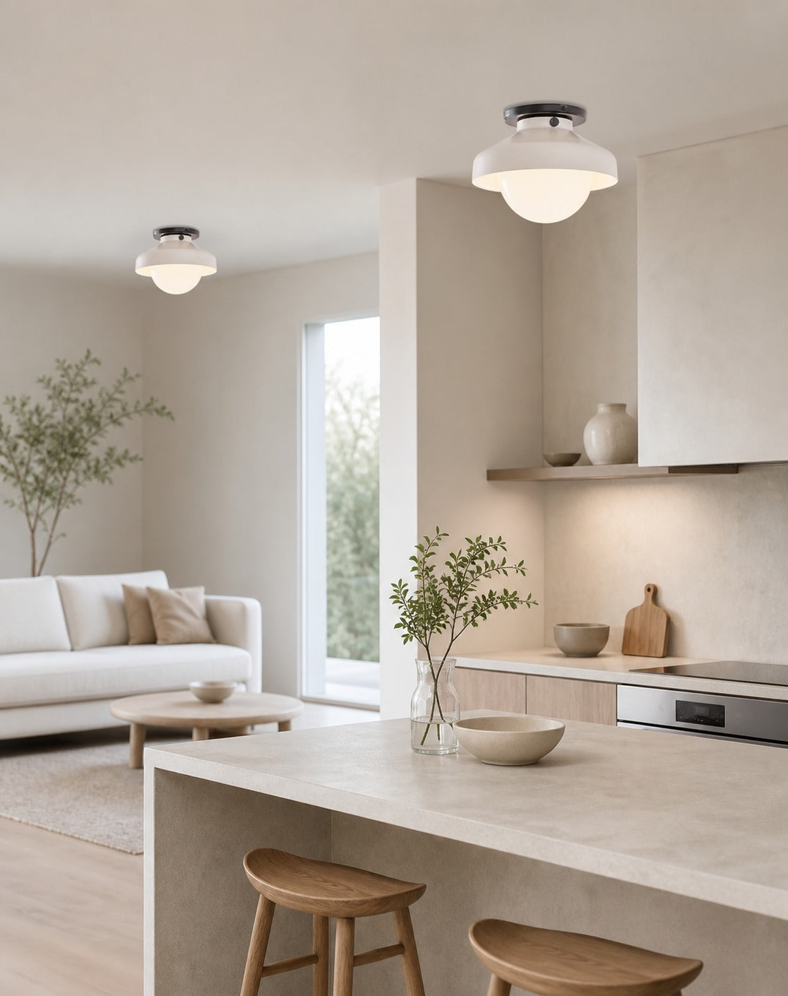 Hanton Modern Flush Mount Ceiling Light - Metal Minimalist Fixture for Home