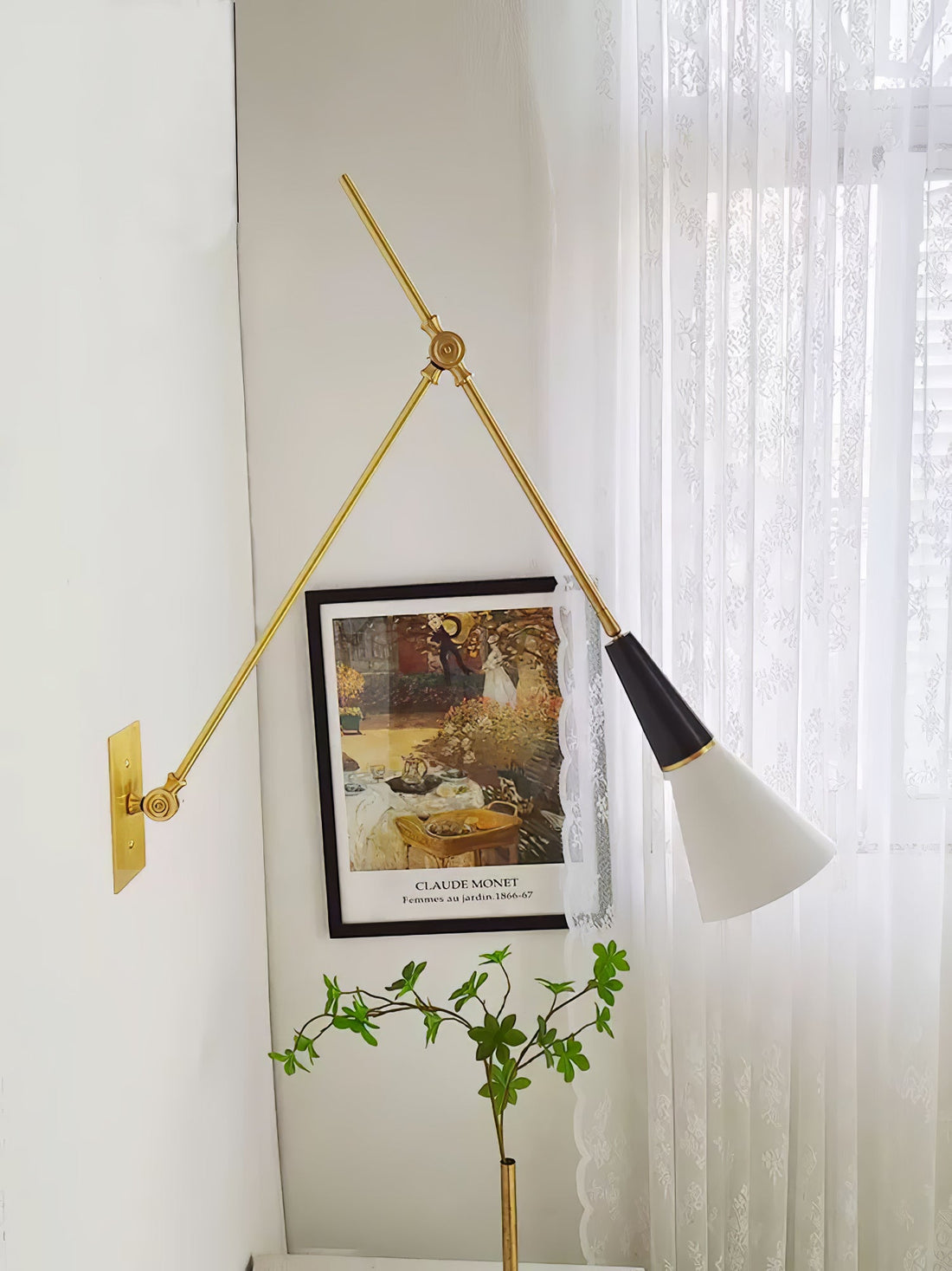 Vintage Metal Adjustable Swing Arm Wall Lamp