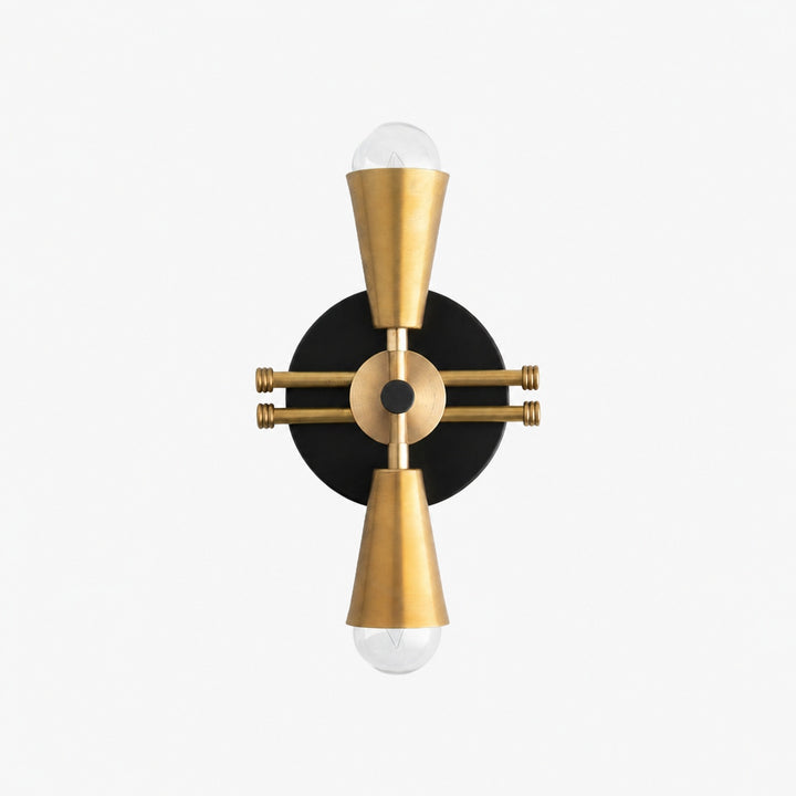 Pyralis Cone Art Deco Brass Sconce - Industrial Vanity Light