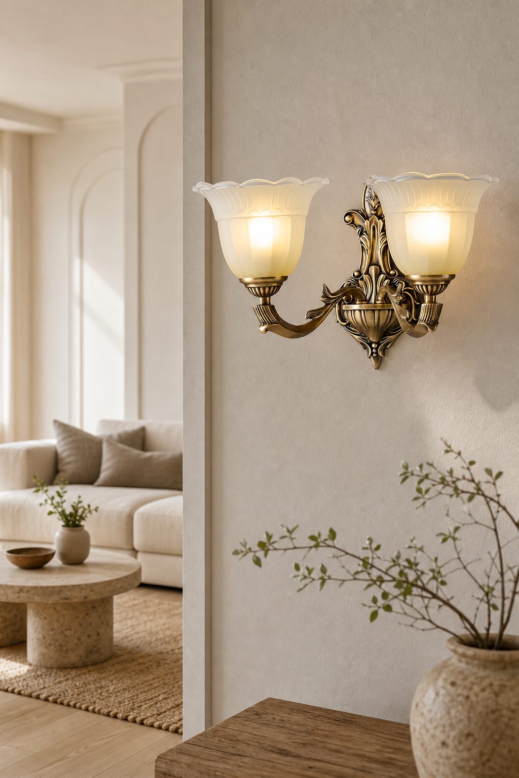 Bloom Flower Brass Sconce