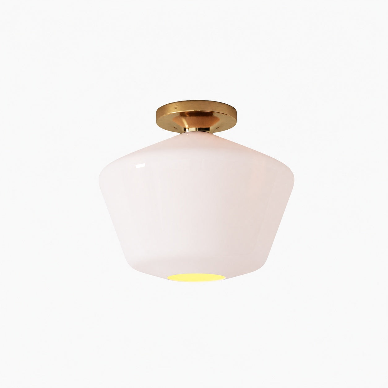 Merin Minimalist Sleek Geometric Glass Flushmount Light