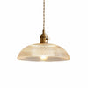 Solrib Nordic Vintage Metal Glass Ribbed Bowl Pendant Light – Home Decor Illumination