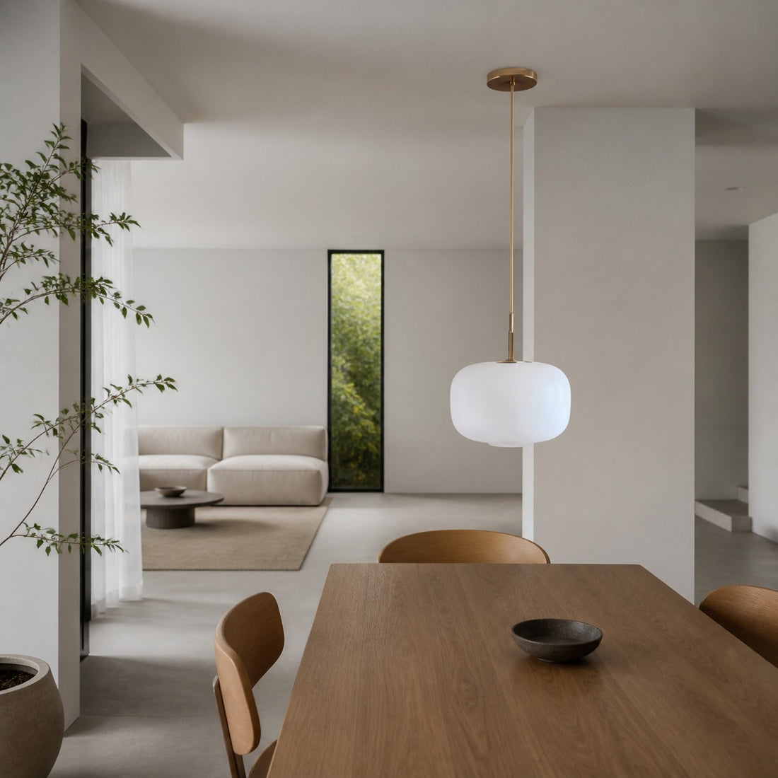 Lumivelle Pebble Pendant Light - Adjustable Glass Shade - Modern Lighting