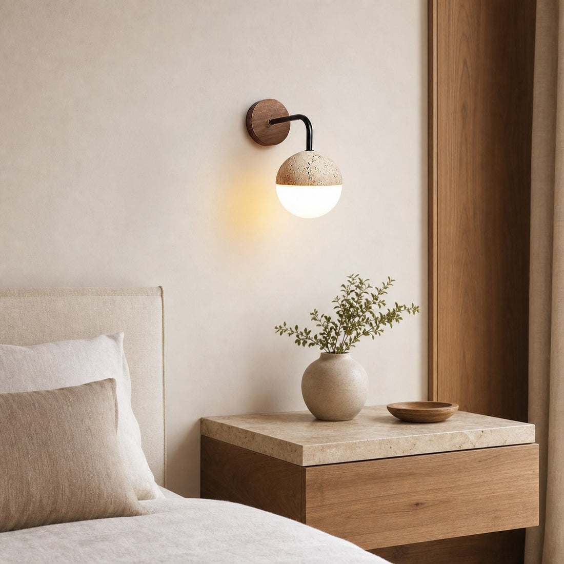 Tia Travertine Wall Lamp