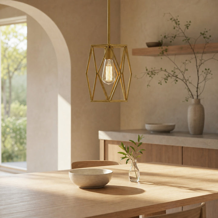 Auricyl Vintage Cage Pendant Light – Metal Cylinder Style Perfect for Dining Room
