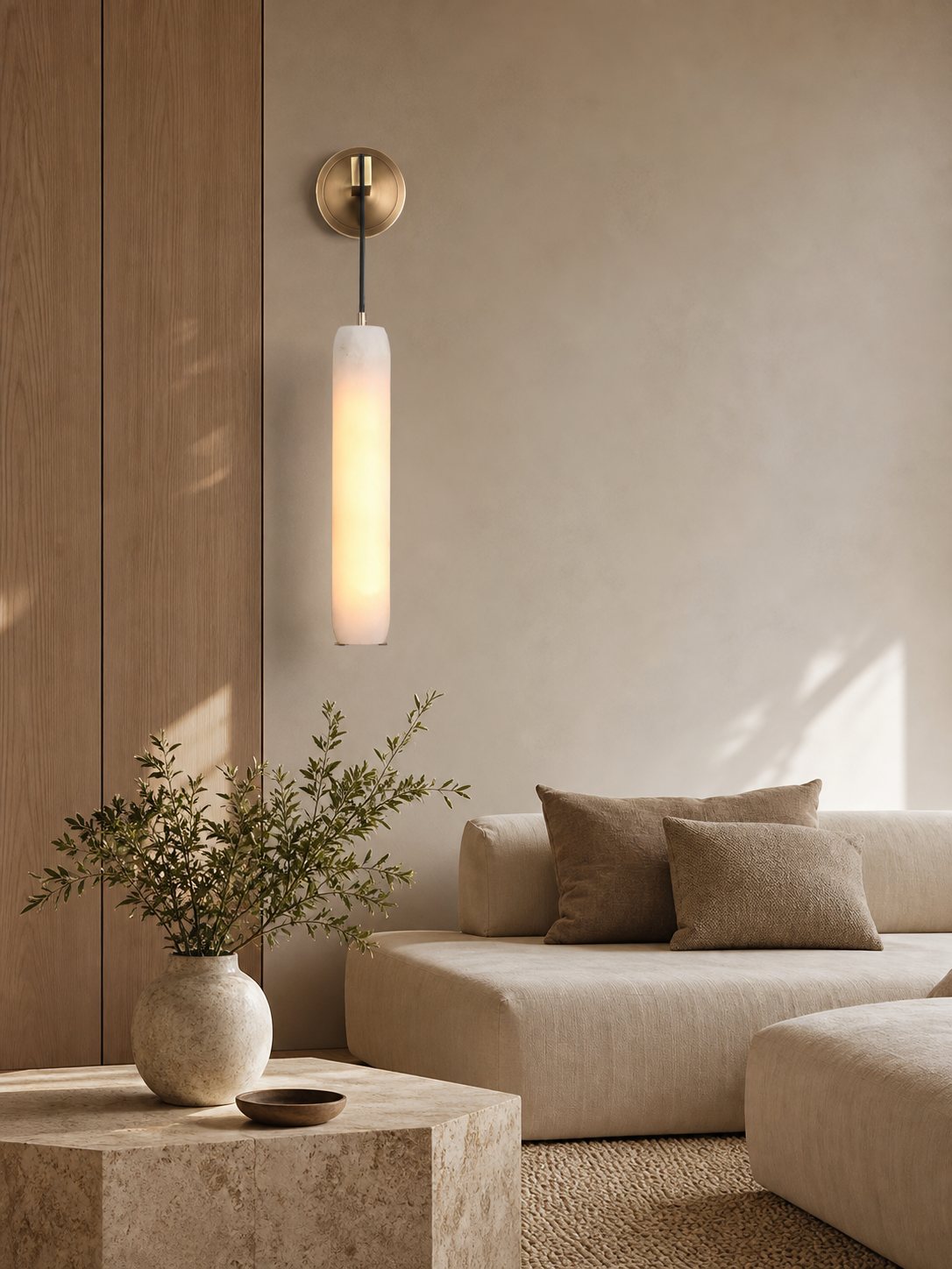 Alabaster Flute Wall Lamp