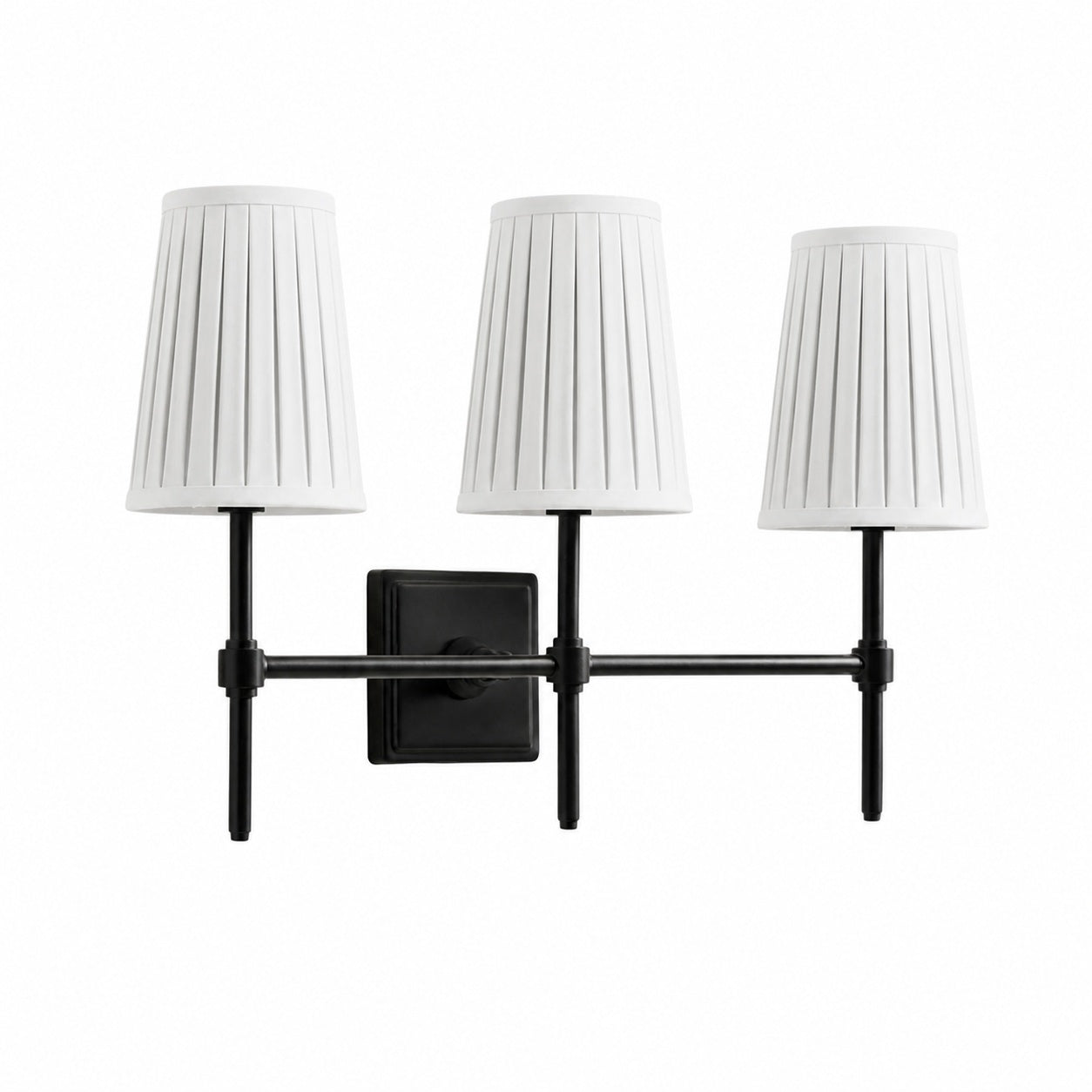 Derlina White Linen Shades Wall Lamp – Retro Metal Multi-Head Lighting Fixture