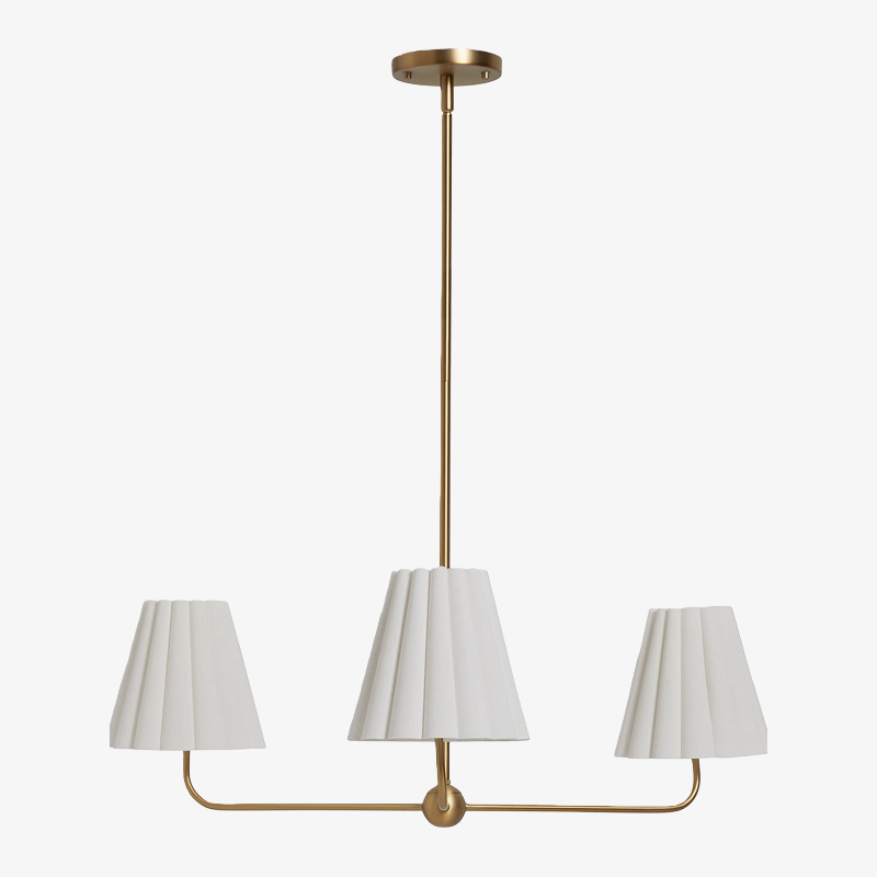 Ruffmeto Ruffled Shade Metal Frame Chandelier for Dining