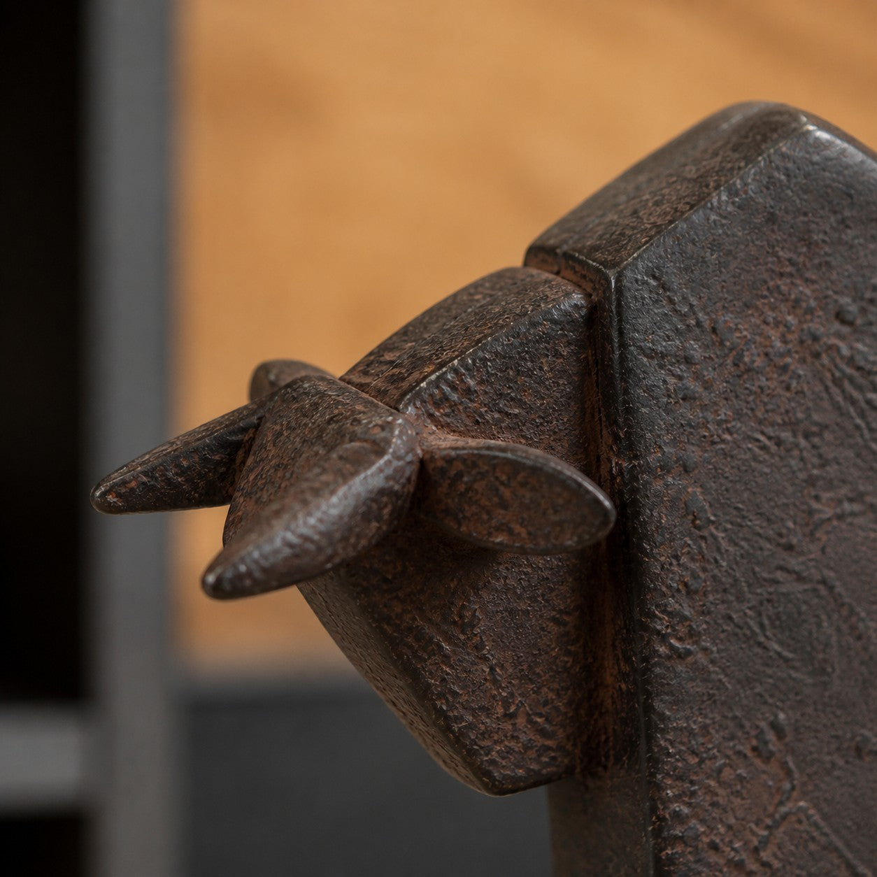 Equora vintage horse and bull resin sculpture detail