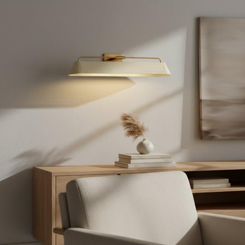 Libris Wall-Mounted Picture Light - Modern Steel Frame with Soft Sand Shade for Entryway & Dining