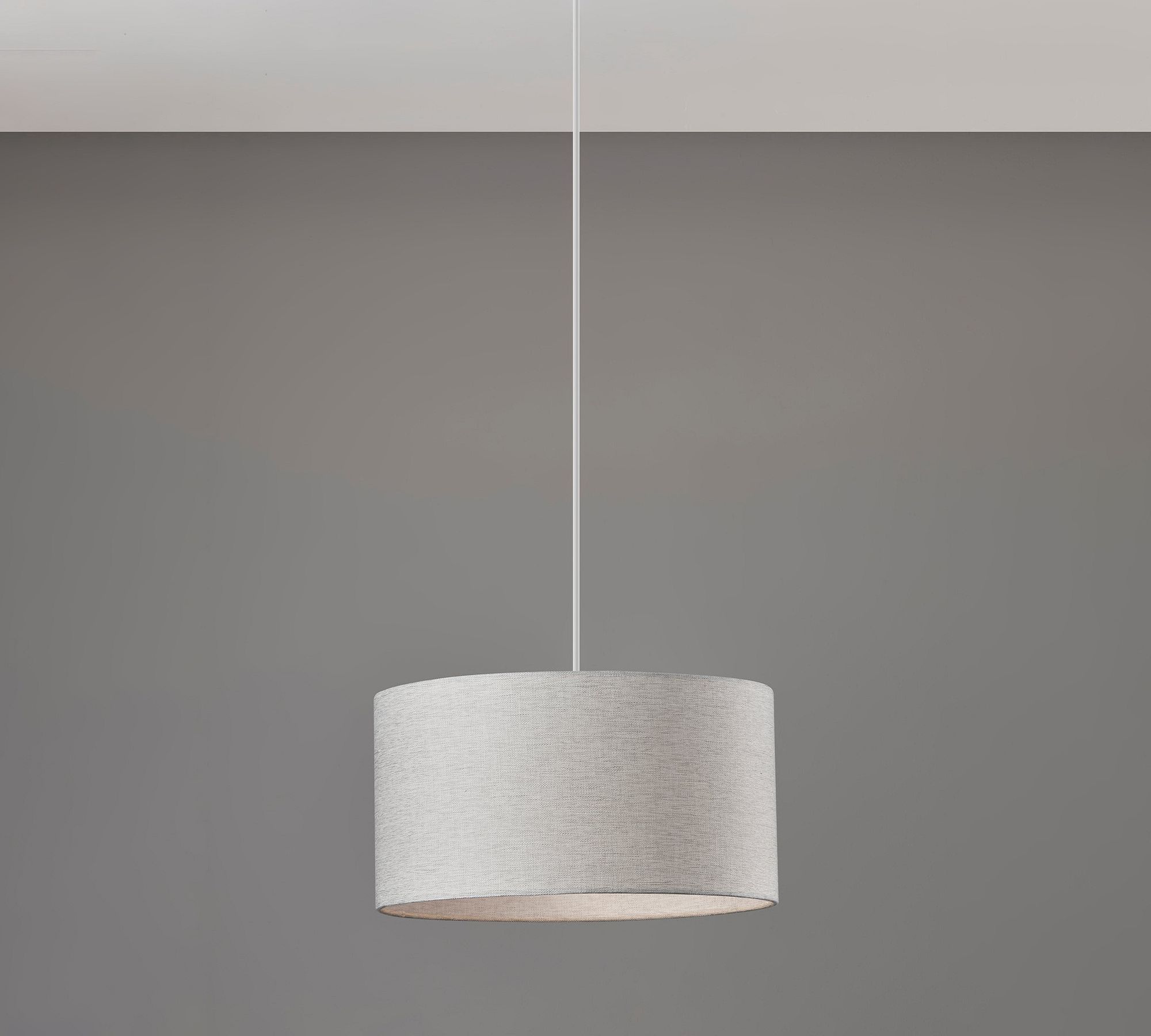Dumora Fabric Drum Shade Pendant Light - Linen Design Hanging Light