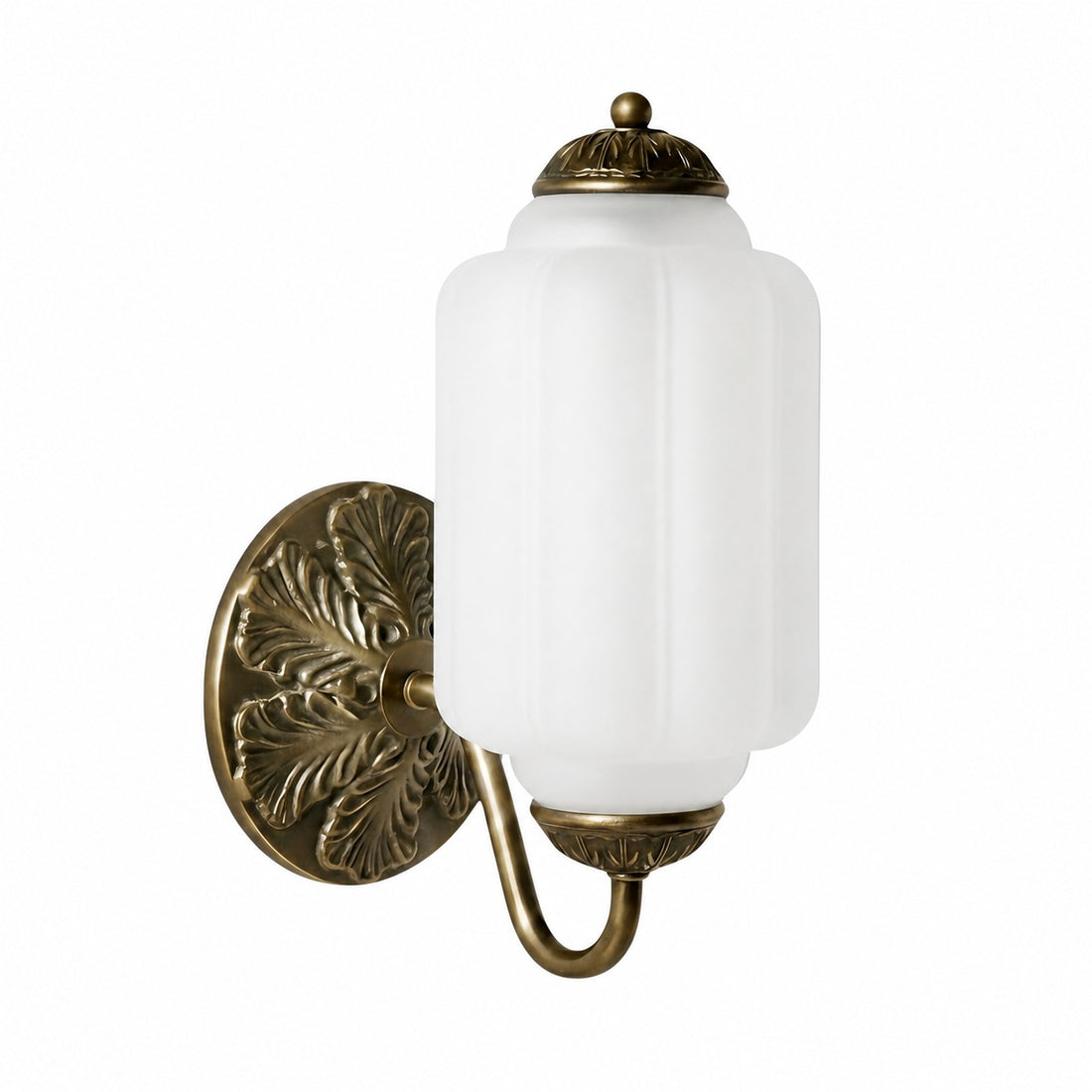 Eloise Brass Wall Sconce – Elegant Milk Glass Vintage Lighting