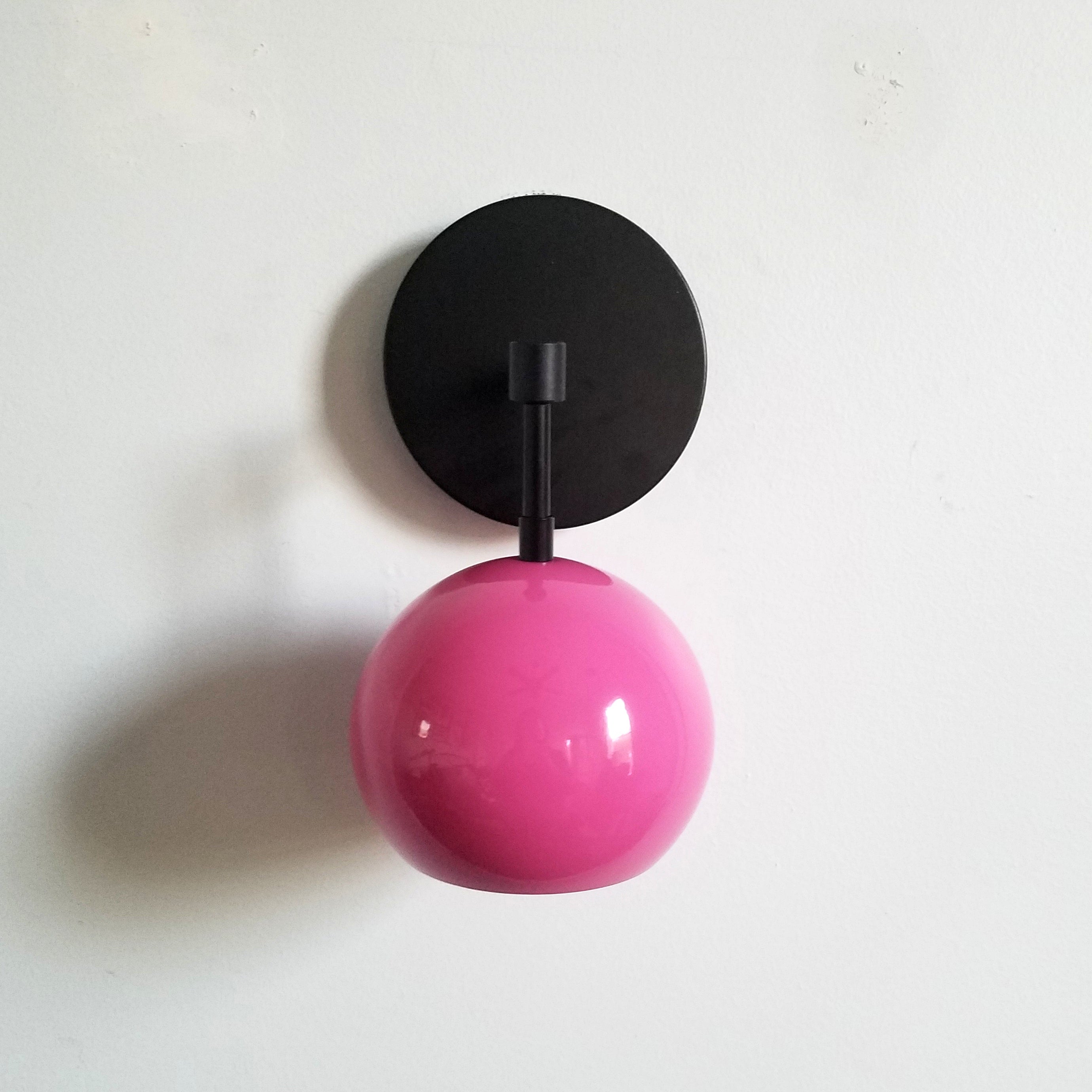 Modern Accent Soft Pink Globe Shade Wall Sconce