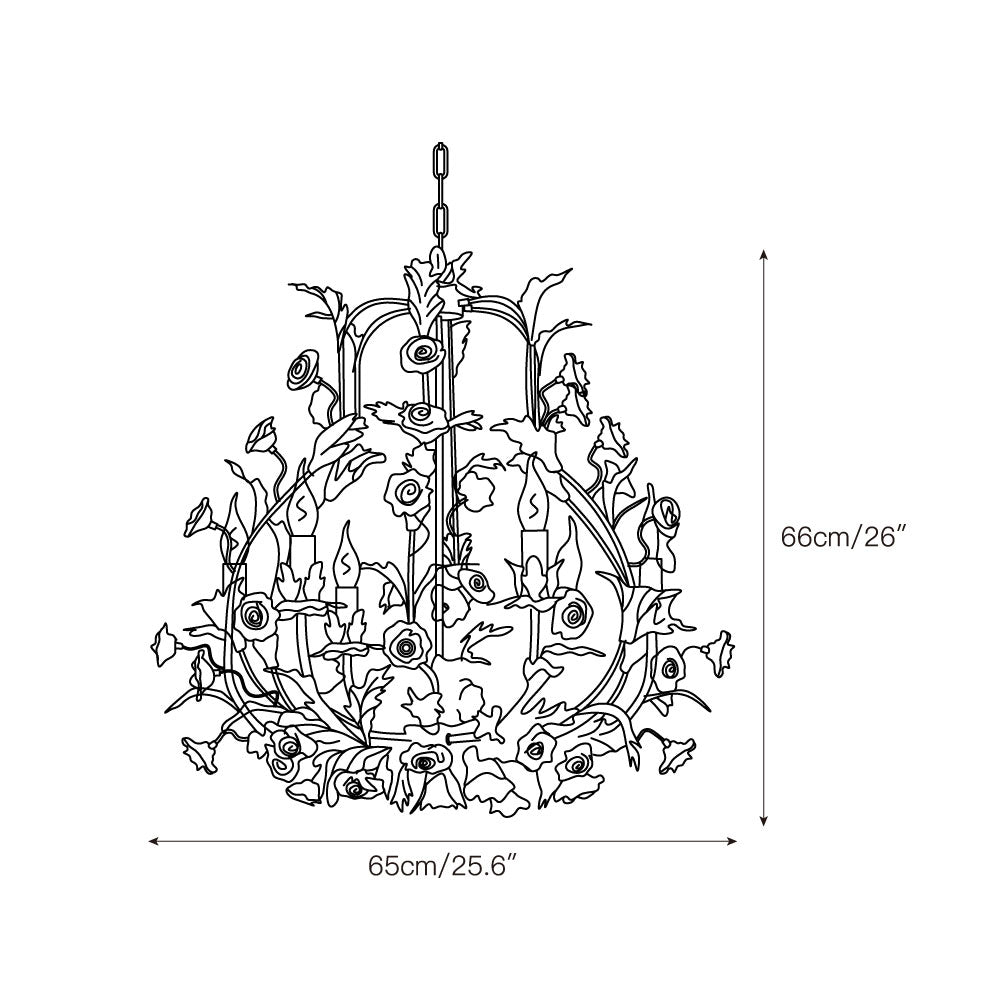 Ceramic Rose Chandelier