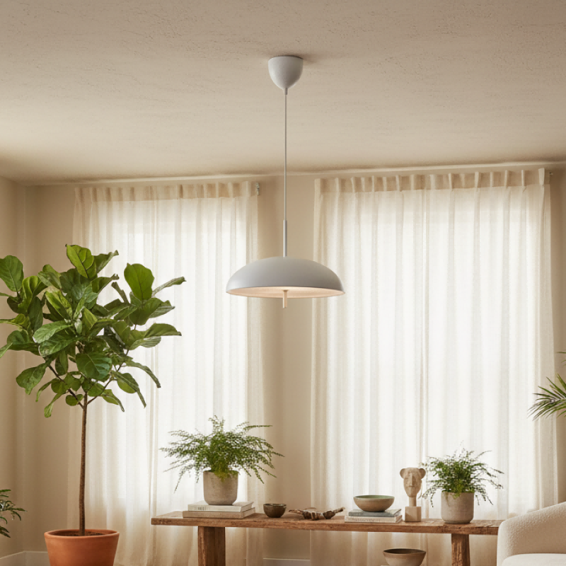 Aurelia Pendant Lamp - Sculptural Metal Frame with Sleek Shade for Dining and Entry