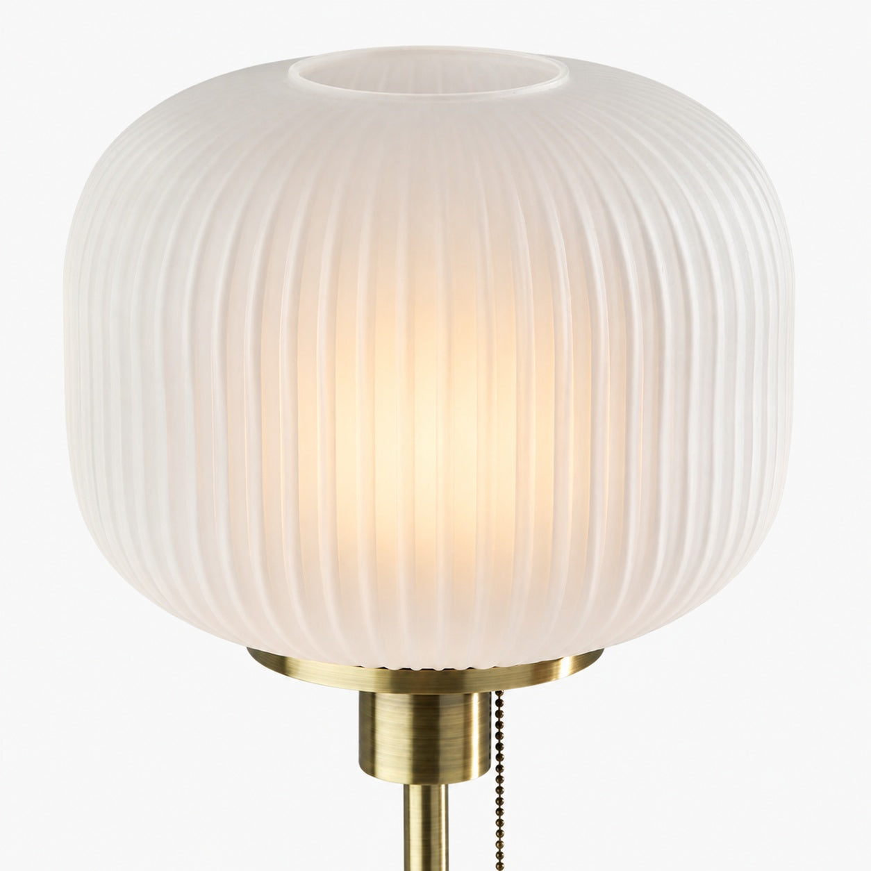 Pelviona Ribbed Glass Table Lamp - Brass & Black Metal Base - Must-Have for Home Styling