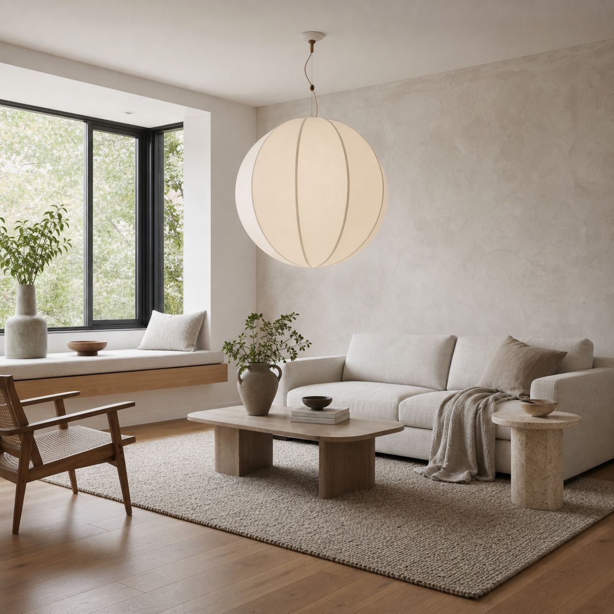 Alvian Adjustable Pendant Light with Linen Shade for Dining Room and Kitchen Island