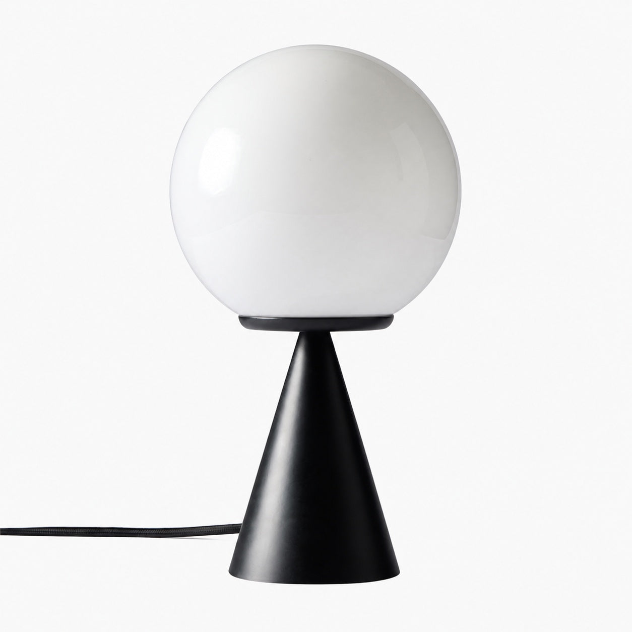 Ulvara Modern Table Lamp - Glass Globe and Tapered Base for Bedroom Glow