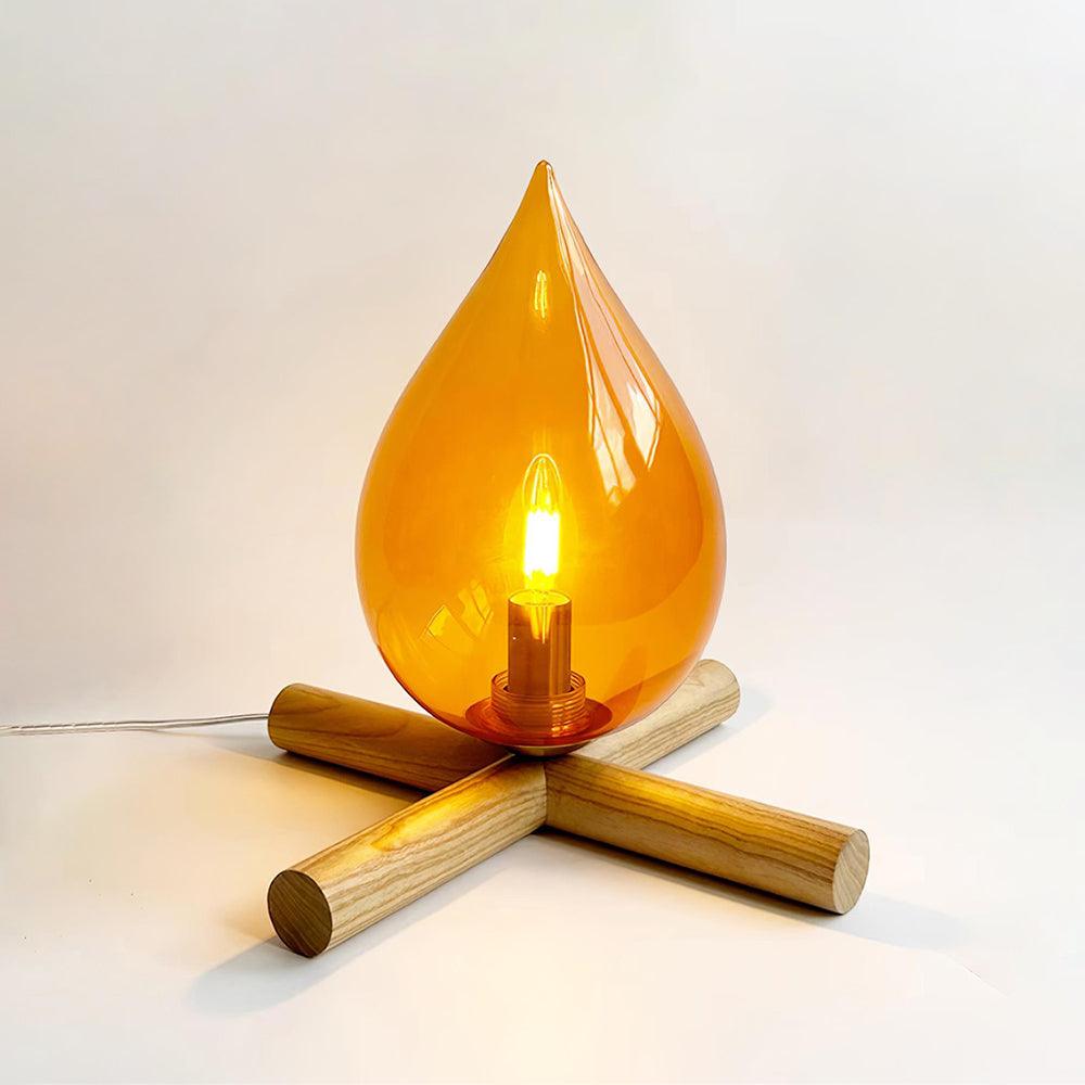 Firewood Stack Flame Table Lamp