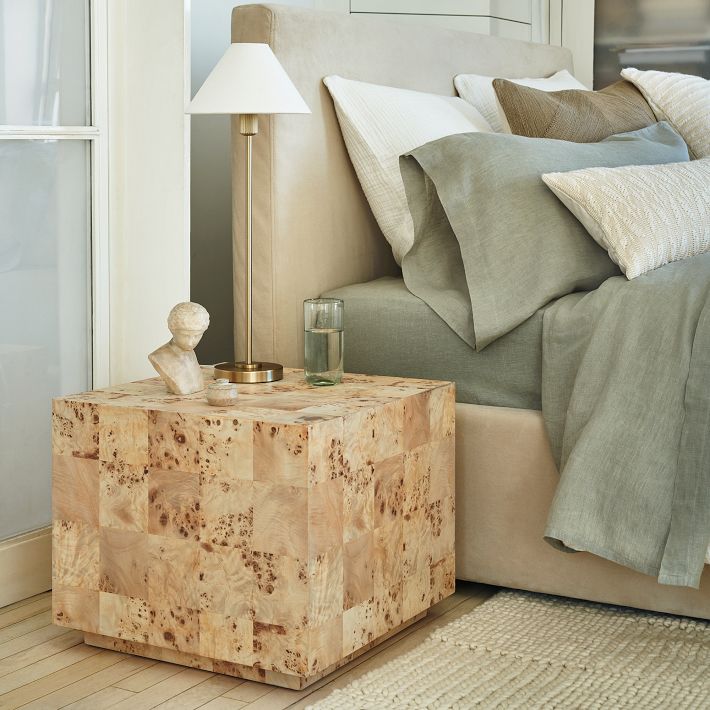 Diora Table & Floor Lamps - Linen Shade Modern Linear Style Sophisticated Accent