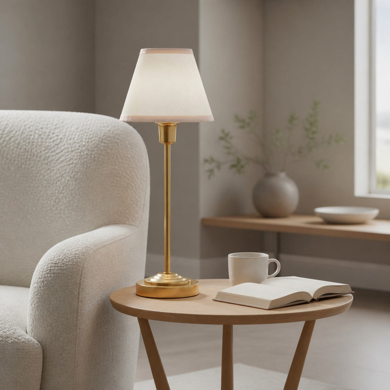 Bronzuno Textured Fabric Desk Lamp – Modern Metal Base Lighting for Offices or Lounges