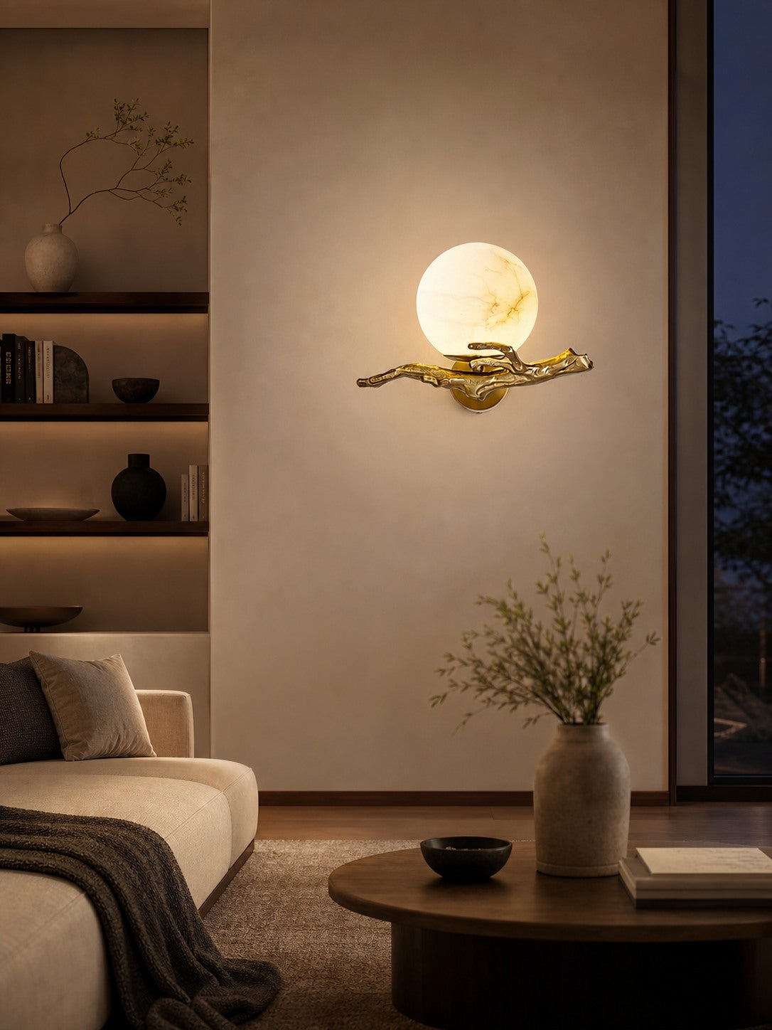 Retro Twigs Alabaster Wall Lamp