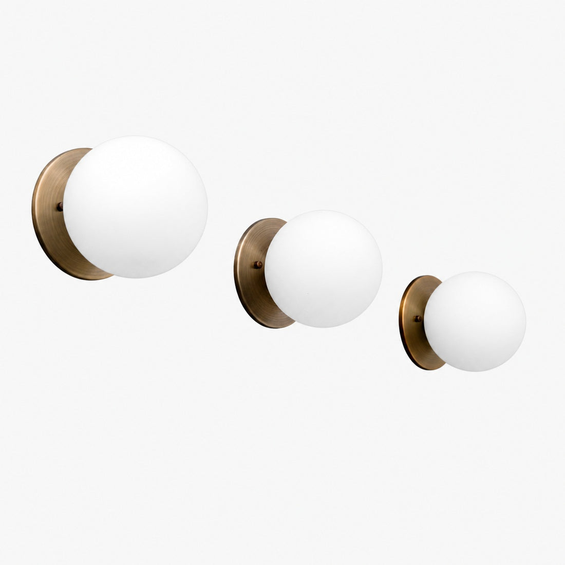 Glorica Glass Brass Wall Sconce - Frosted Globe Classic Light For Warm Ambiance
