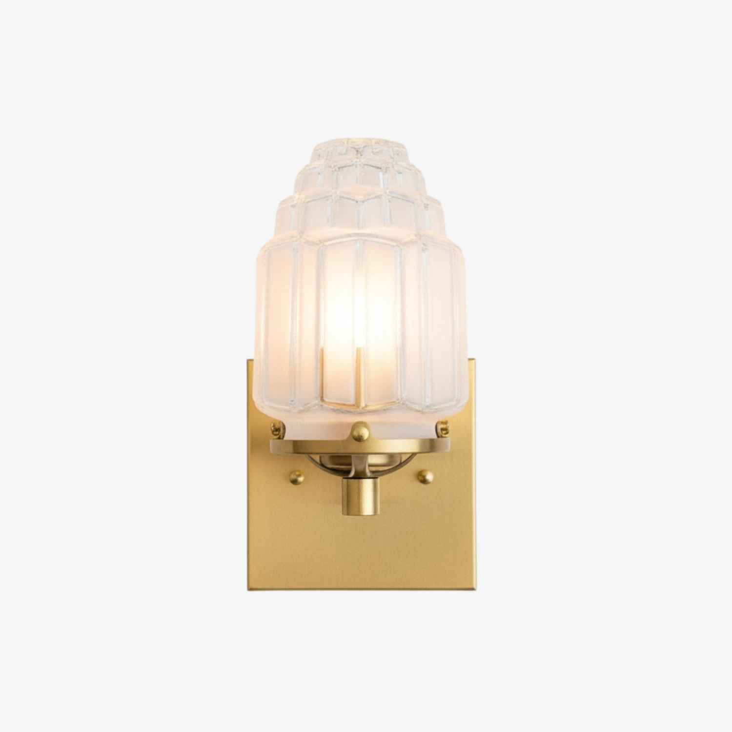 Tierlux Glass Art Deco Wall Sconce - Glass Frosted Globes with Skyscraper Globe