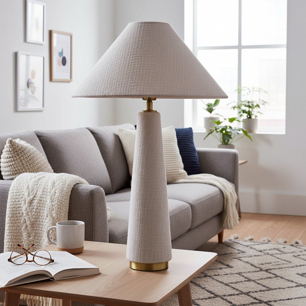 Ceruna Cone Shaded Table Lamp - Elegant Fabric for Living Room and Entryway